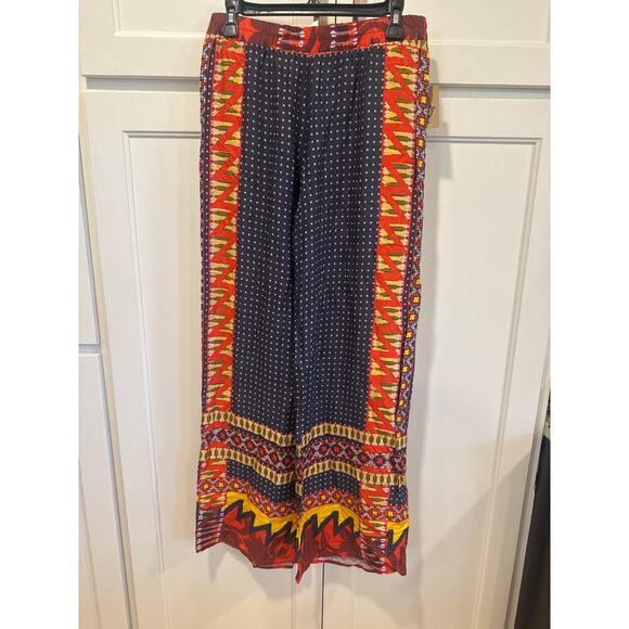 ivy jane Pants - Boho hippie Ivy Jane women made USA rayon pants small NWT multi color